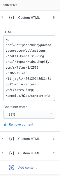 Custom HTML