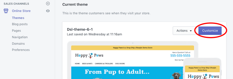 Customize Theme in Shopify