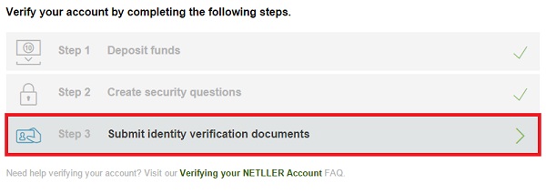 Xác minh danh tính tài khoản đăng ký Neteller