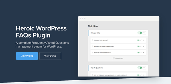Heroic WordPress FAQs Plugin