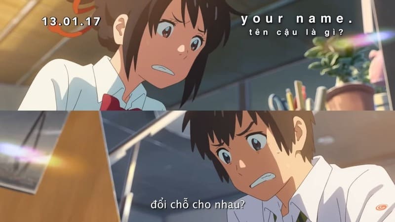 Taki và Mitsuha trong anime tên cậu là gì
