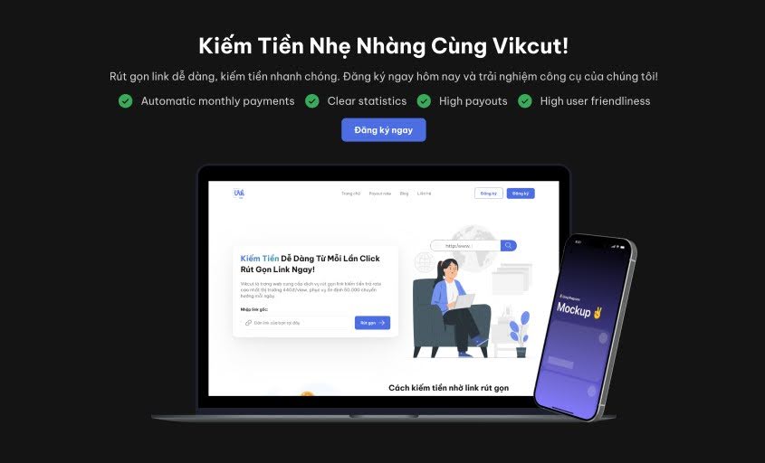 Tham gia rút gọn link với Vikcut nhận mức rate cao