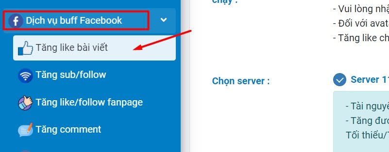 Hướng dẫn sử dụng dịch vụ tăng like facebook uy tín tại Like5s.VN bước 4