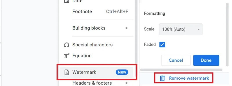 Lựa chọn mở file PDF bằng Google Docs sau đó xóa watermark