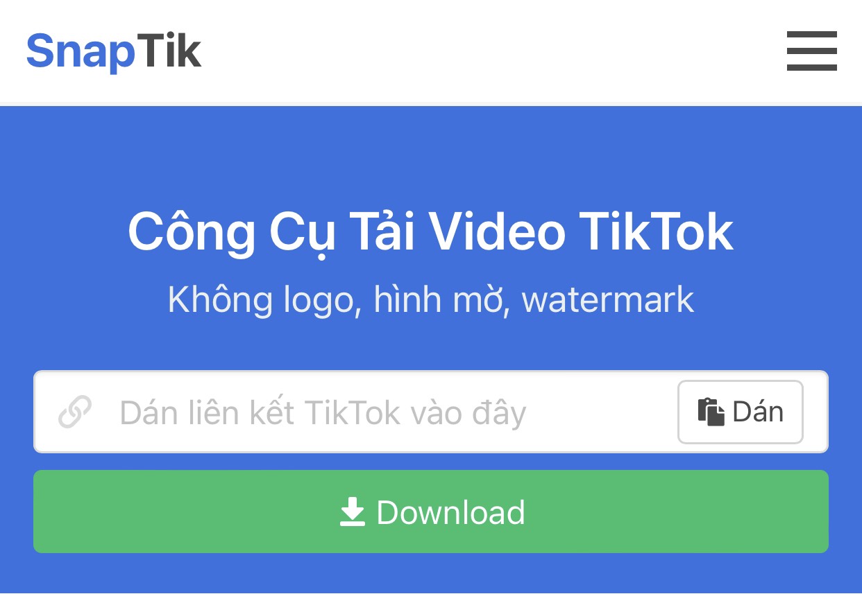 Công cụ tải video từ Tiktok xuống mà không vướng watermark