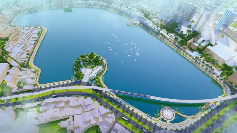 Hoạt động thi công dự án Hồ Hoàng Cầu