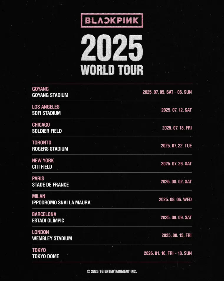 7hibu4 here are all the details of blackpinks 2025 world tour