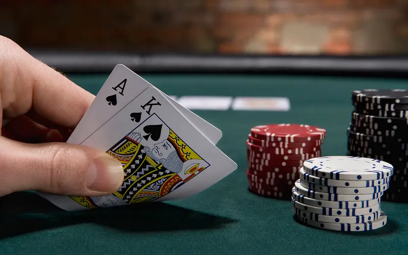 Poker cards and chips