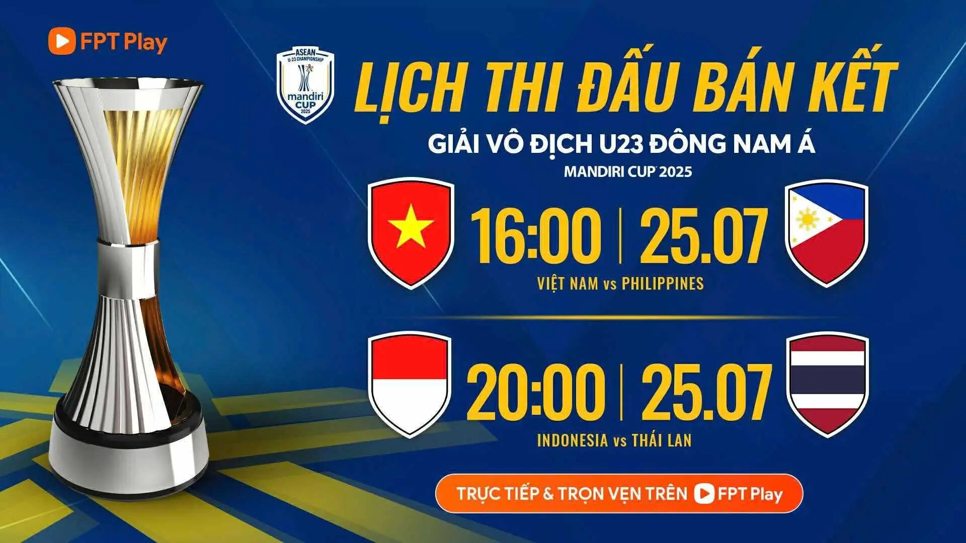 xssxyn lich thi dau ban ket u23 dong nam a