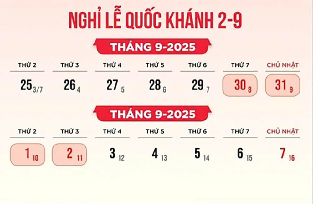 aobliy Le 2 9 2025 duoc nghi bao nhieu ngay
