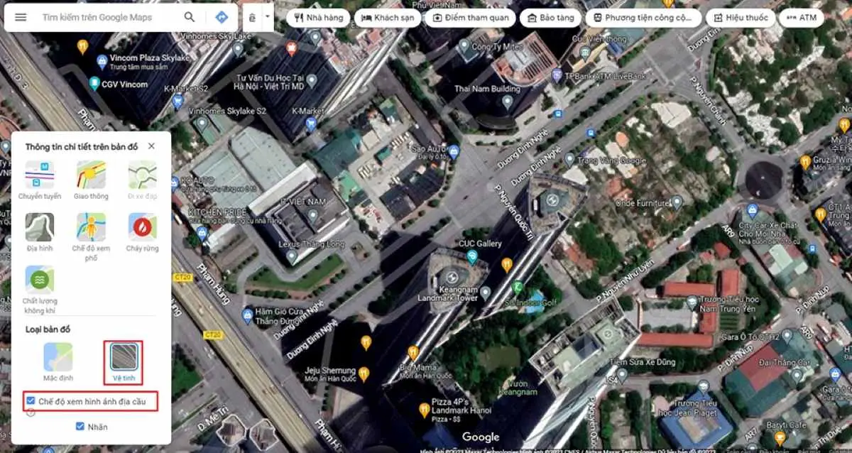 uhbtxe Cach bat che do ve tinh cua Google Maps tu may tinh Buoc 4