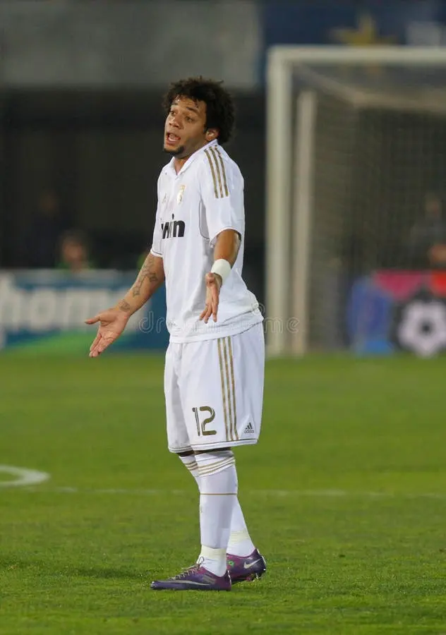 7ttkwv marcelo vieira brazilian real madrid soccer player gestures to referee tackle suffered match mallorca spain 65490128